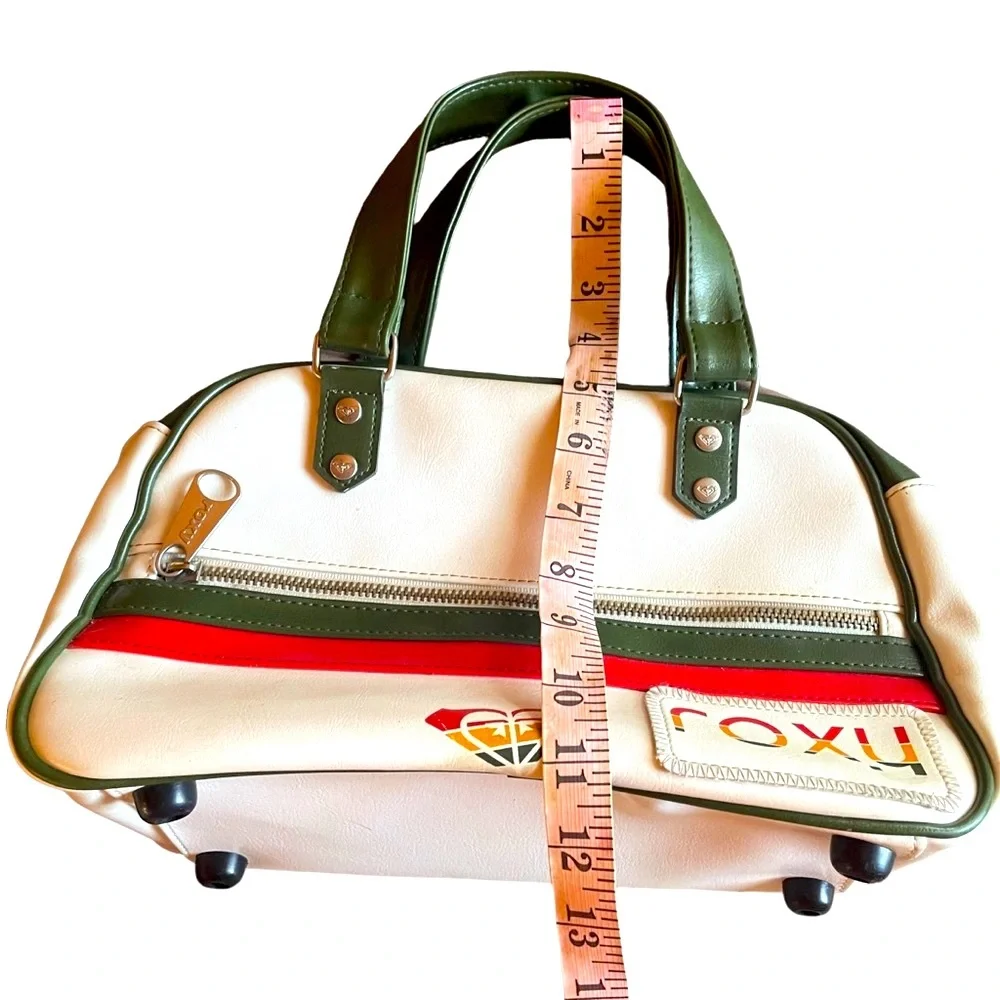 Vintage Roxy Bowler Bag style mini purse in retro stripe - Picture 13 of 15